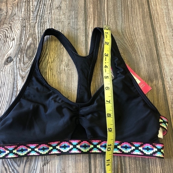 XHILARATION Black Tribal Band Cut Out Bikini Top - Picture 2 of 6